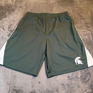 Men's Athletic Mesh Shorts - Green with White Trim